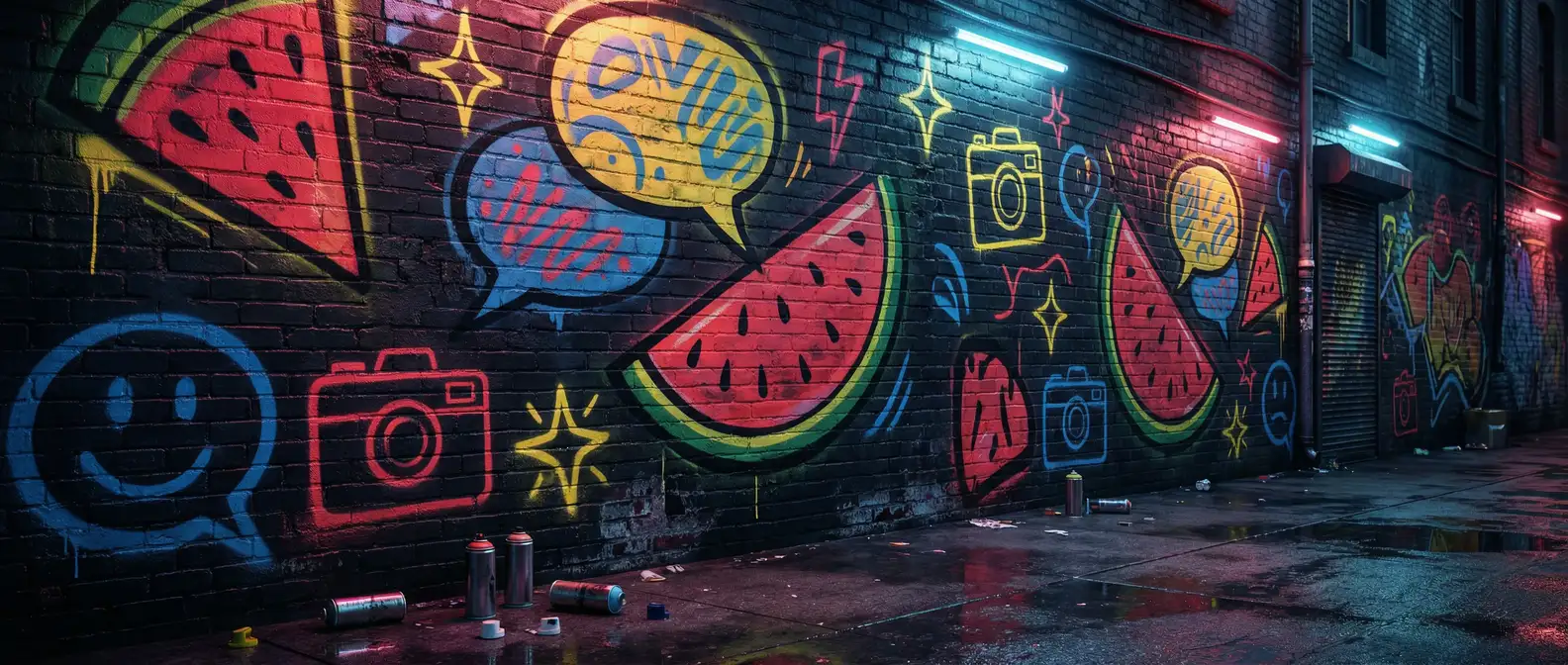 你是我的城池营垒免费 瓜田直通车 - 街头涂鸦风格背景